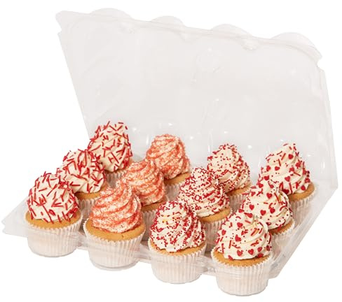 PME Pack of 9 Reusable Plastic Cupcake Container Carrier Boxes (12 cavities)