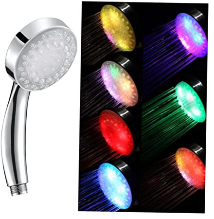 Farbwechselnder LED Duschkopf mit Hohem Druck, Silber, Abs