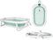 Baignoire Pliable avec Trou de Drainage Portable et Thermomètre à eau, Baignoire de Bain Autonome avec Coussin de Bain pour Enfant, Baignoires sur Pieds en Plastique PP+TPE (Vert 76 * 45 * 18 cm)