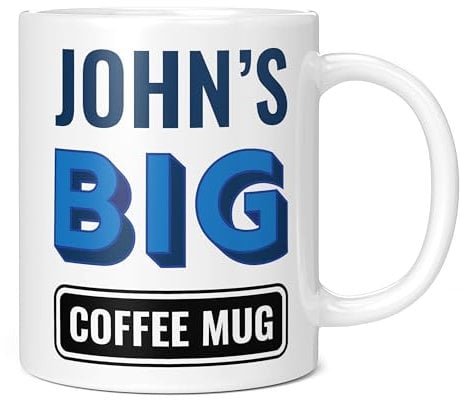 Mug Monster - Personalised Name Big Coffee Mug, Custom Father's Day Gift, Customisable Birthday Present for Him, Giant Mugs for Men, Huge Cup for Hot Drinks, Oversized Coffee Cup, Extra Large Ceramic