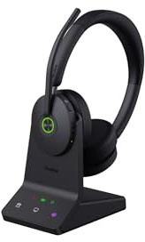 Yealink WH68 DECT & Bluetooth kabelloses Dual Headset | Microsoft Teams Zertifiziert | mit Workstation