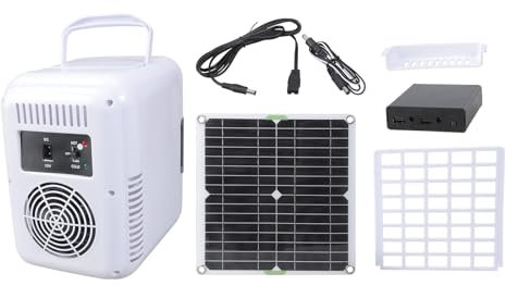 HDOYTXXM Réfrigérateur solaire économe en énergie avec compartiment à piles - Refroidisseur solaire polyvalent - Refroidisseur solaire mobile pour le camping et les voyages