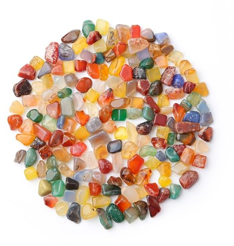 HonQiShiMY Pietre di Agata tritate Multicolori 430g, Mix Colorato di Pietre Naturali Burattate, Miscela di Pietre preziose autentiche, Decorazione Rocce, Meditazione, Acqua di Pietra Preziosa