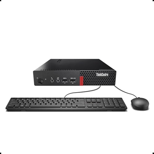 Lenovo ThinkCentre M710q Mini-Ordinateur de Bureau, Intel Core i5-6500, 16 Go de RAM, SSD de 512 Go, WiFi, Bluetooth, Clavier américain, Windows 11 Pro (reconditionné)