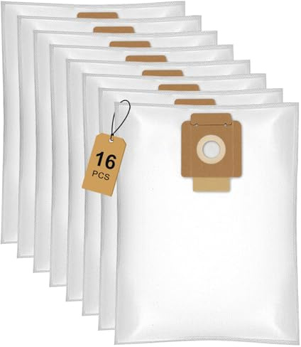 Sgizoku Lot de 16 sacs d'aspirateur compatibles avec Kär-cher Professional T 10/1, T 12/1, T7/1, T8/1, T9/1, T15/1. Correspond aux aspirateurs industriels 6.904-315.0