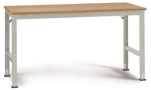 Manuflex Arbeits-Grundtisch UNIVERSAL Standard mit Multiplexplatte, BxTxH = 1000x800x760-870 mm
