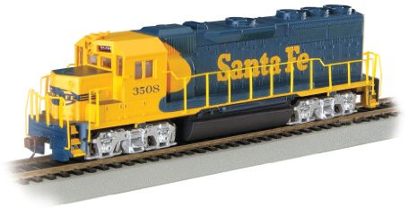 Bachmann Industries EMD GP40 DCC Equipped Locomotive Santa Fe #3508 HO Scale Train Car, Blue/Yellow