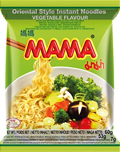 MAMA Instantnudeln Gemüse – Instantnudelsuppe orientalischer Art – Authentisch thailändisch kochen – 24 x 60 g