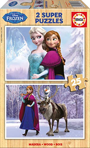 Educa 16162 - Holzpuzzle - Frozen - Eiskönigin, 2 x 25-Teilig