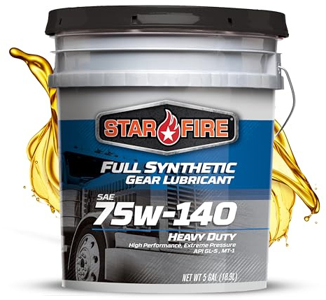 STARFIRE SAE 75W-140 Full Synthetic Gear Lubricant – 5 Gallon Pail – Heavy Duty Gear Oil for Differentials and Transmissions – API GL-5, MT-1 – Extreme Pressure, High Temp & Corrosion Protection
