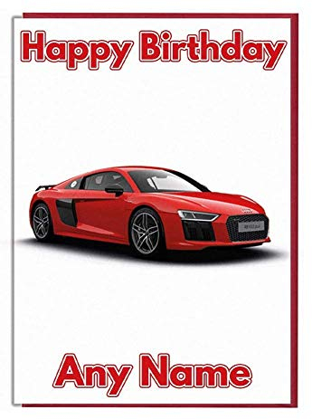Geburtstagskarte, Motiv: Sportwagen, personalisierbar mit Name und Alter [Service evtl. nicht in Deutschland verfügbar]