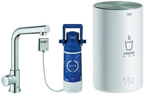 Grohe 30339001 Red Mono Küche - Standventil Küchenarmatur Kochend Heißes Wasser auf Knopfdruck, Boiler, M-Size, L-Auslauf, Chrom