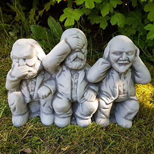 Originelle Gartendeko Figur mit Humor Karl Marx, Engels, Lenin Steinfigur frostfest handgefertigt Deko für außen Garten Balkon Terassen Nostalgie Gartenfiguren DDR Produkte