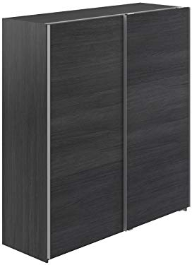 Amazon Marke - Movian Kolva moderner Kleiderschrank mit 2 Schiebetüren, 61 x 180 x 197, Grau