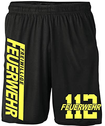 Uglyshirt89 Feuerwehr Shorts | Logo 112 FFW Freiwillige Hose | M4 (S)