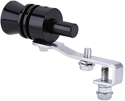 Nimoa Fahrzeugmodifikation Turbo Whistle, Turbo Sound Auspuff Whistle Silencer Automatischer Blasventil-Simulator (L-Schwarz)