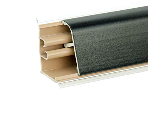 DQ-PP 1,5m WINKELLEISTE | Schwarz | 37 x 24mm | PVC | GRATIS Schrauben | Küchenleiste Arbeitsplatte Abschlussleiste Leiste Küche Küchenabschlussleiste Wandabschlussleiste Tischplattenleisten