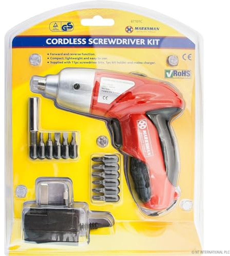 Marksman Cordless Power Screwdriver & Bits Set - 3.6 Volts