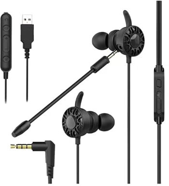 Discover D714U Wired 3.5mm and USB Earbud Headset for Business Calls, Meetings and Personal Use | Compatible with apps Like RingCentral, Avaya, Zoom, MS Teams and More