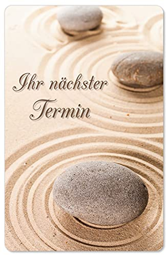 500 Terminkarten bedruckt mit Ihrer Adresse für Kosmetik Wellness Spa - Kein Stempel notwendig - Inkl. Kartenspender (Design #017)