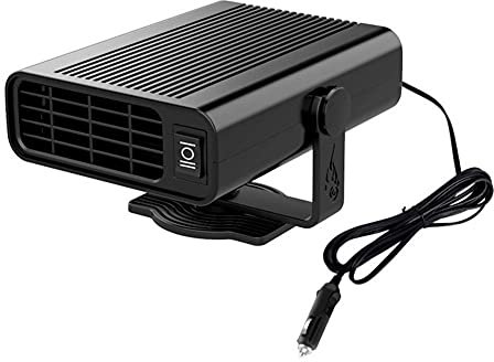 ihreesy Auto Heizlüfter,24V 150W Elektrische Kfz Tragbar Auto Heizung 360 Grad Drehbasis Windschutzscheibenentfroster Demister Entfeuchter Defogger Auto Heizung Wärmer,Schwarz