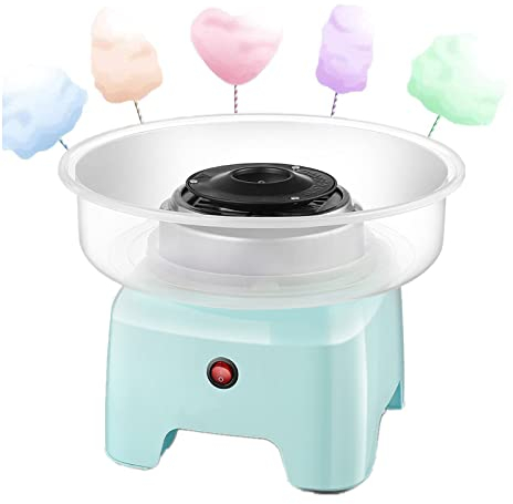 PanHuiWen Premium Retro Cotton Candy Floss Maker Machine Cotton Candy Machine Maker for Kids, 500W Automatic Electric DIY Cotton Candy Machine Mini Portable Sugar Floss Maker,blue
