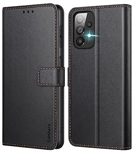 Ganbary Coque pour Samsung Galaxy A23 4G/5G, [Housse en Cuir PU Premium] [Etui à Rabat] [Pochette de Portefeuille], Étui de Protection pour Samsung A23 4G/5G - Noir