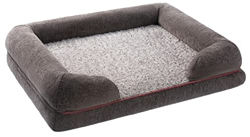 PETSTUFF Orthopädisches Hundebett Bezug abnehmbar waschbar rutschfest Größenwahl, dunkelgrau, L