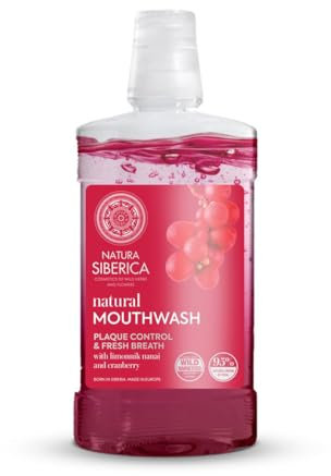 Natura Siberica Natural Mouthwash with Limonnik Nanai & Cranberry - Natürliche Mundspülung 5-in-1 für Zahnfleischstärkung & Zahnschmelzschutz - Mit Mineralien & Pflanzenextrakten - 520 ml