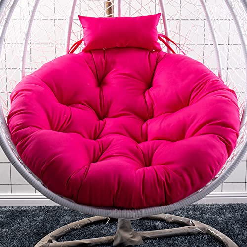Epais Coussin Fauteuil Suspendu avec Oreiller, Exterieur Coussin pour Fauteuil Oeuf Suspendu Coussin, Fauteuil Balancoire, Chaise Oeuf, Chaise Suspendue,Rose Red,120cm