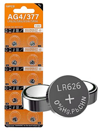 Cotchear Lot de 10 piles bouton alcalines 1,5 V AG4 LR626 LR626 LR66 SR626 SR626 377 SR626SW pour montres, calculatrices, jouets