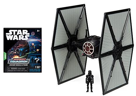 STAR WARS Mico Galaxy Squadron TIE Fighter (dégâts de bataille) Ensemble mystère – Véhicule de classe armure légère de 7,6 cm et véhicule de classe Scout avec accessoires – Exclusivité Amazon