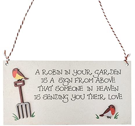 Robin Gift Remembrance Plaque, Robins Appear When Lost Loved Ones are Near by ASVP Shop