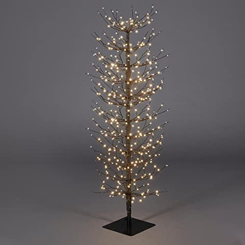 Magie di Natale Albero luminoso Faggio con rami a microled luce calda da interno ed esterno (120 cm, Nero)