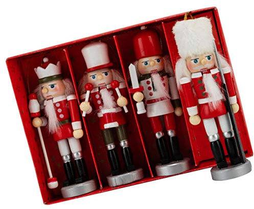 FARUTA Decorazioni da appendere natalizie 4 pezzi schiaccianoci decorazioni da appendere per albero di Natale figure pupazzi regali (taglia : 1)