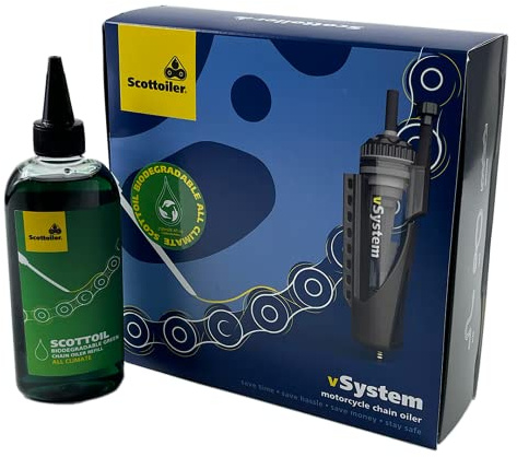 Scottoiler vSystem Automatischer Kettenöler, inkl. Scottoil Grün Alle Temperaturen biologisch abbaubar