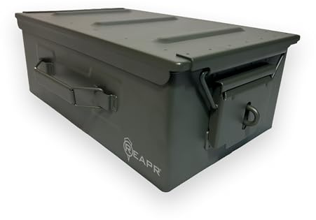 Black Sierra Versa Ammo Crate in OD Green, Lockable, Green Metal Ammo Can, for Ammunition, Magazines, Tools, Automotive, Water Resistant Lock Box