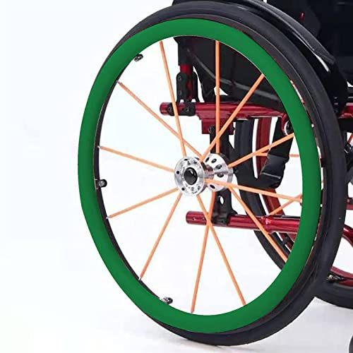 RVUEM Silicone Wheelchair Push Rim Covers, Wheelchair Rear Wheel Cover, Non-Slip Wear-Resistant Hand Push Cover, for Improve Grip and Traction, Wheelchair Accessories,green,22inch