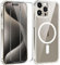 ivoler Magnetic Case Compatible with iphone 15 Pro 6.1 inch, [Compatible with MagSafe] [Shockproof Military-Grade Protection] Slim Hard Cover - Clear
