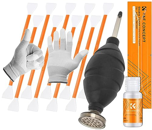 Minadax Kamera Sensor Reinigung für APS-C/DX 10x 16mm Doppel Swab + Blasebalg mit Staubfilter + 20ml Reiniger