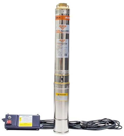 RURIS Pompa sommergibile Aqua 890 750W Portata 4000L/H Altezza Riflusso 79M Cavo 15M Pannello di Controllo Incluso Raccordo 1 Pollice Acqua Pulita Giardino