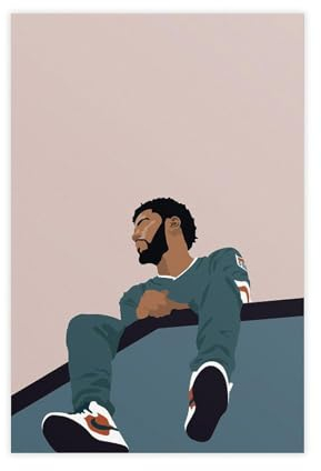 Repaly J Cole Minimalistisches Poster auf Leinwand, Schlafzimmer-Dekor, Sportlandschaft, Büro, Raumdekoration, Geschenk, ungerahmt, 20 x 30 cm
