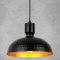 FORCOSO Hängelampe Schwarz - Vintage Pendelleuchte Ø31cm Gehämmertes Metall Moderne Industrielle Pendelleuchte 1 Flammig E27 Hängeleuchte Deckenleuchte für Küche Esszimmer Wohnzimmer Bar(Schwarz Gold)