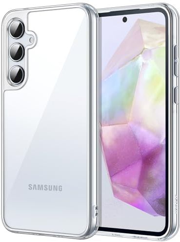 JETech Cover per Samsung Galaxy A35 5G, Anti Ingiallimento Protezione Custodia con Antiurto, Anti-Graffio e Retro Rigida in PC (Trasparente)
