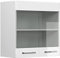 Vicco Hängeschrank R-Line, Wandhängeschrank, Weiß Hochglanz/Weiß, 60 cm mit Glastüren
