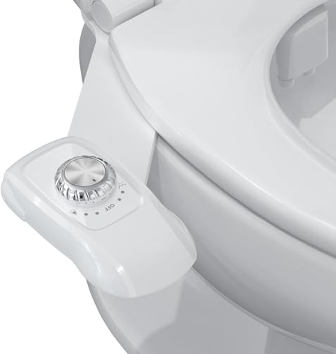 BYRISON - Bidet WC non elettrico - WC giapponese con doppi ugelli - Pressione dell'acqua regolabile - Pipeline in acciaio inossidabile - Igienica, ecologica ed economica - Bianco