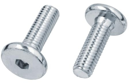 Lot de 50 vis à tête plate avec six pans creux M6 x 15 - Pour meubles, connecteurs de meubles - Tête plate