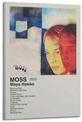 ZaMouss Leinwandposter, Motiv: Maya Hawke Album, Moos, Wandkunst, Dekor, Wohnzimmer, Schlafzimmer, Dekoration, Poster, 40 x 60 cm, Rahmenstil