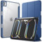 JETech Funda para iPad Pro 11 Pulgadas M4 2024 (5.ª Generación) con Soporte para Pencil, Carcasa Clara Transparente Respaldo Caparazón Slim Soporte Antigolpes Tableta (Marino)