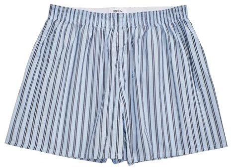 Hialegion Pyjama Damen Shorts Baumwoll Schlafhose Freizeit Sommer Strandhose Weite Boxershorts Frauen Blauer Streifen M
